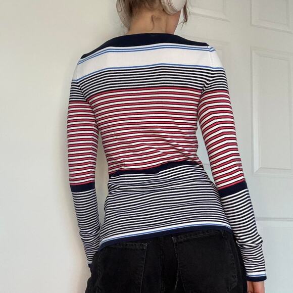 Lilly Pulitzer long sleeve fitted sweater red white blue - size XS - Picture 7 of 8